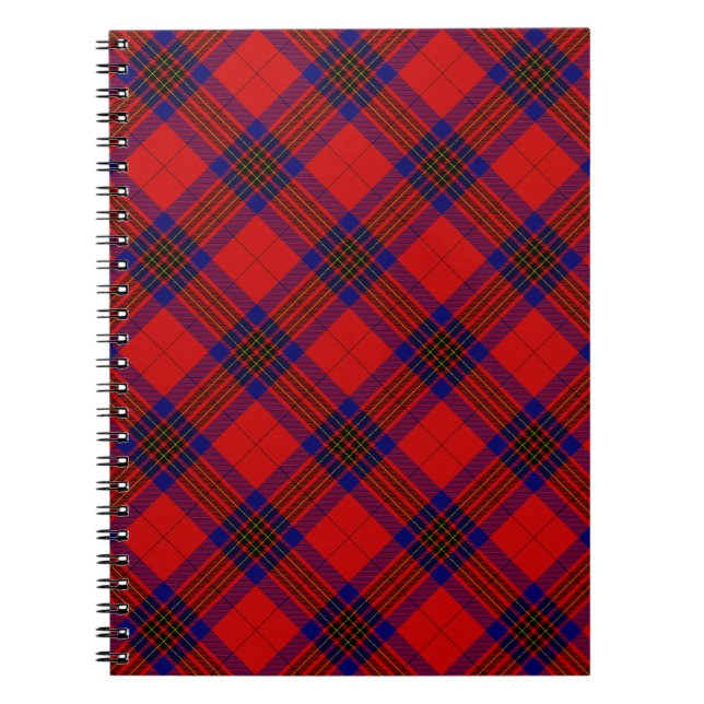 Leslie tartan Red Blue lila plaid Anteckningsbok Med Spiral (Framsidan)