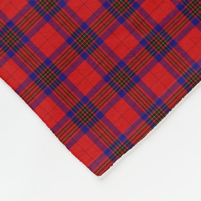 Leslie tartan Red Blue lila plaid Fleecefilt (Hörn)