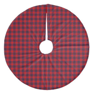 Leslie tartan Red Blue lila plaid Julgransmatta Fleece