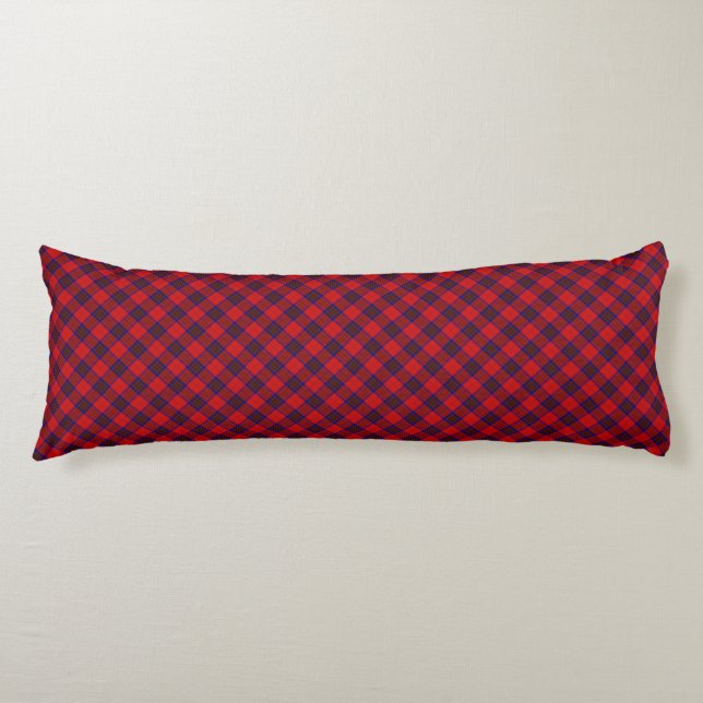 Leslie tartan Red Blue lila plaid Kroppskudde (Framsidan)
