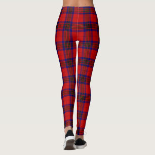 Leslie tartan Red Blue lila plaid Leggings