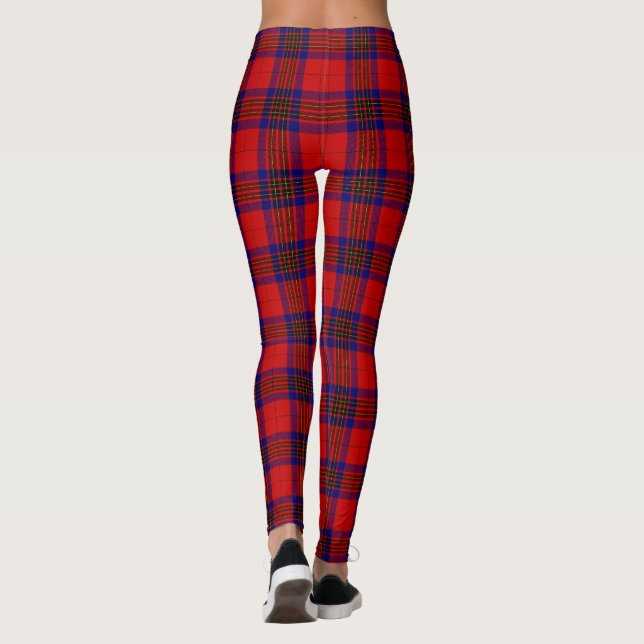 Leslie tartan Red Blue lila plaid Leggings (Baksida)