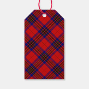 Leslie tartan Red Blue lila plaid Presentetikett