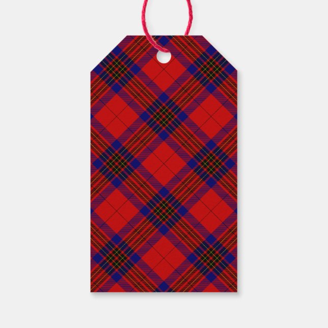 Leslie tartan Red Blue lila plaid Presentetikett (Baksidan)