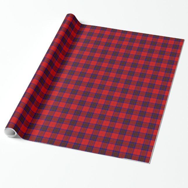 Leslie tartan Red Blue lila plaid Presentpapper (Utrullad)