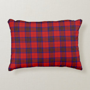 Leslie tartan Red Blue lila plaid Prydnadskudde