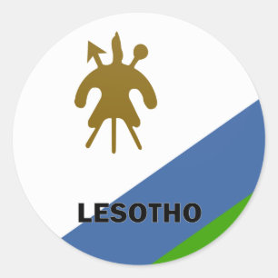 Lesothisk Roundel kvalitets- flagga Runt Klistermärke
