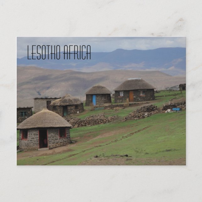 Lesotho Afrika Postcard Vykort (Framsida)