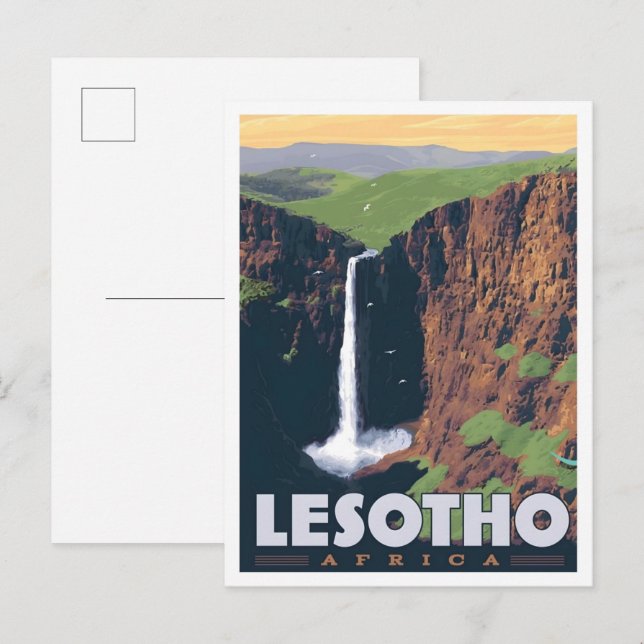 Lesotho Afrika Vintage Resa  Vykort (Fram/baksida)