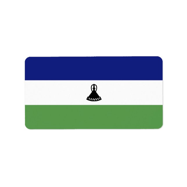 Lesotho flagga adressetikett (Framsidan)