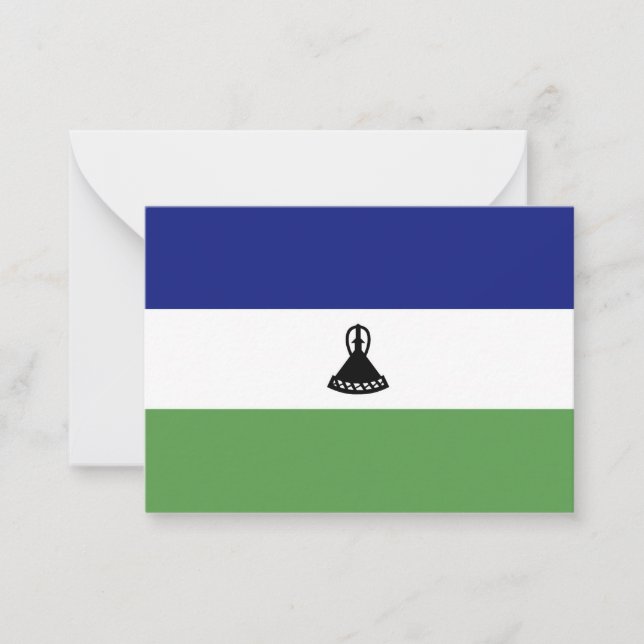 Lesotho flagga anteckningskort (Framsida)