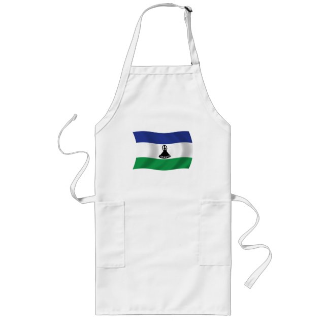 Lesotho Flagga Apron Långt Förkläde (Framsidan)