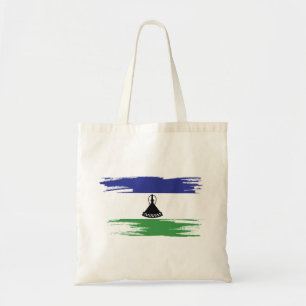 Lesotho Flagga Brush Art Tygkasse