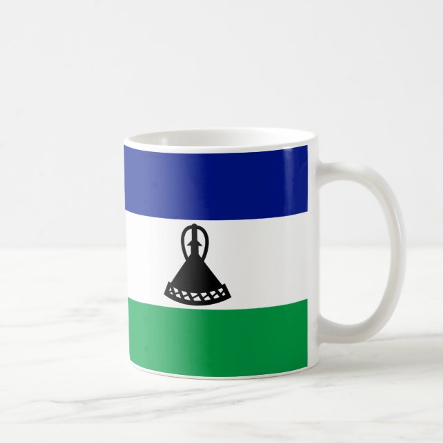 Lesotho Flagga Ceramic Mugg (Höger)