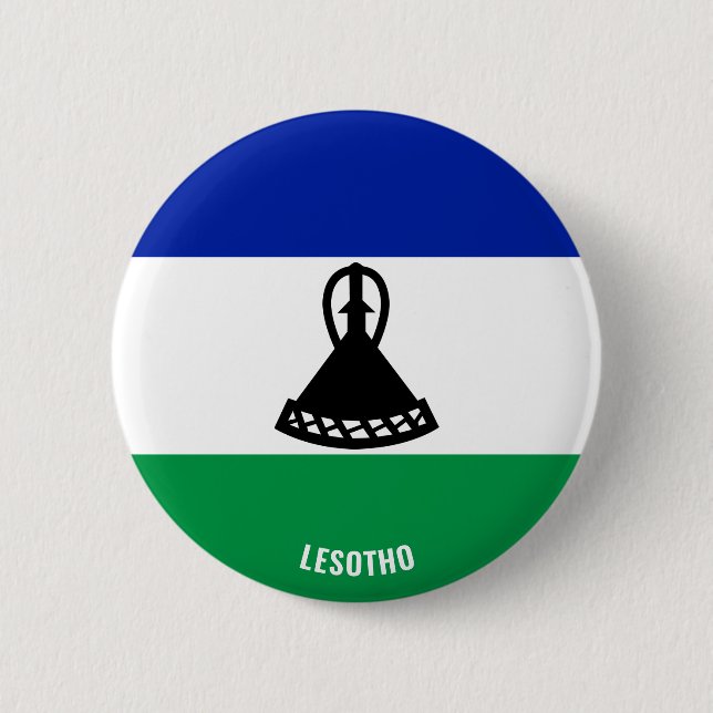 Lesotho Flagga Charming Patriotic Knapp (Framsida)