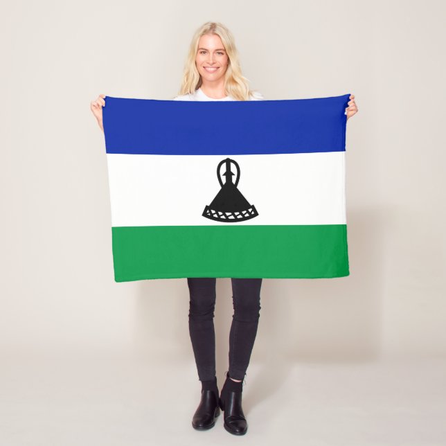 Lesotho Flagga Fleecefilt (På plats)