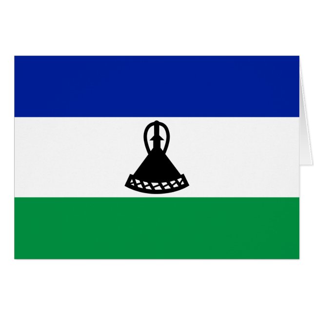 Lesotho Flagga Hälsningskort (Framsidan Horizontal)