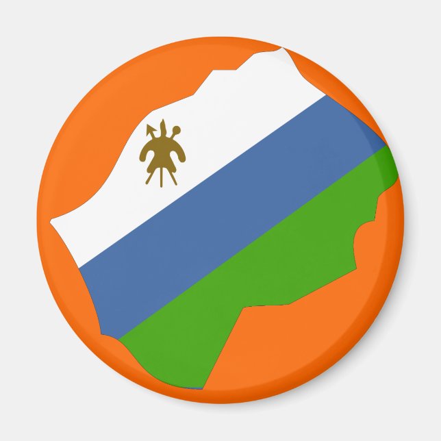 Lesotho flagga karta magnet (Framsidan)