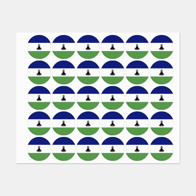 Lesotho flagga klistermärke (Ark)