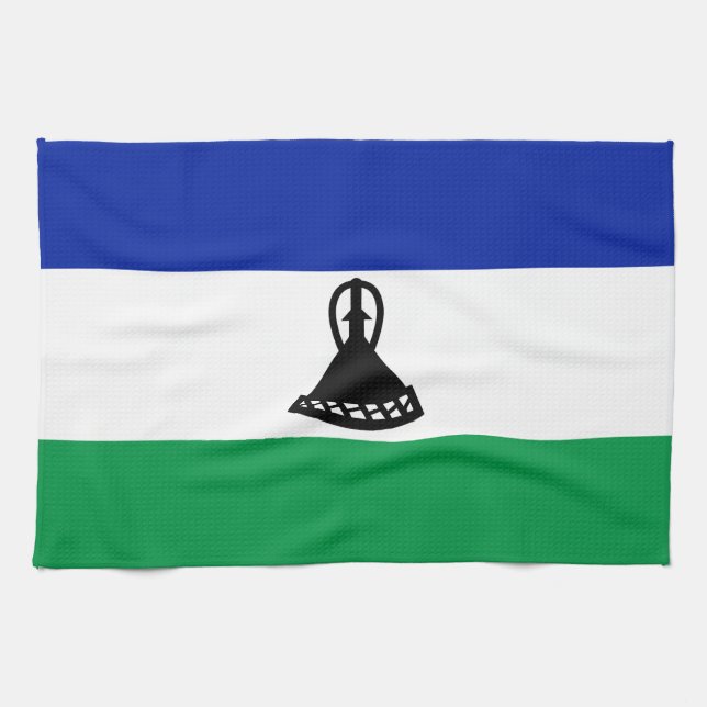 Lesotho Flagga Kökshandduk (Horisontell)