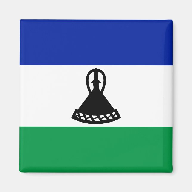 Lesotho Flagga Magnet (Framsidan)