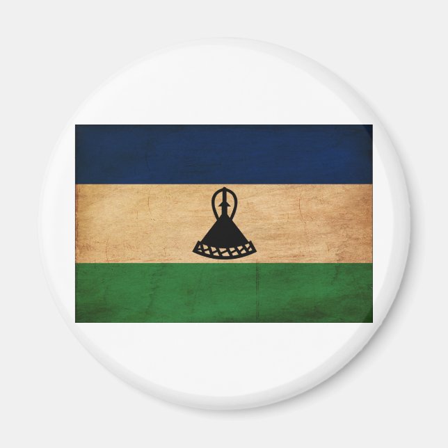 Lesotho Flagga Magnet (Framsidan)