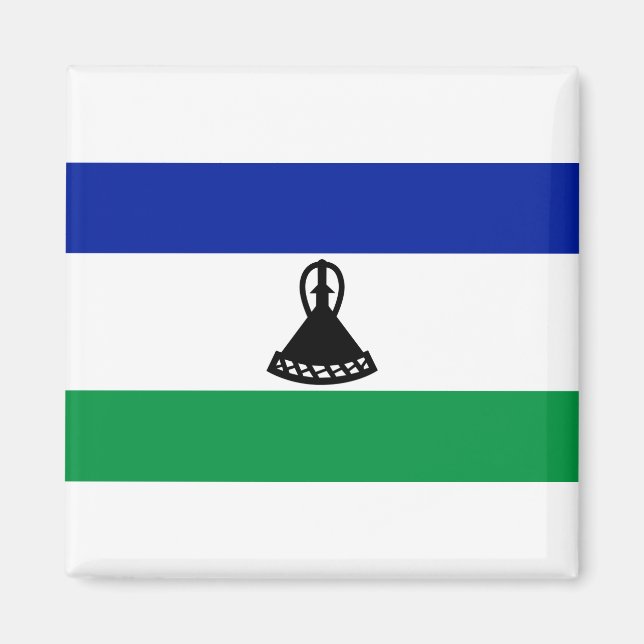 Lesotho Flagga Magnet (Framsidan)