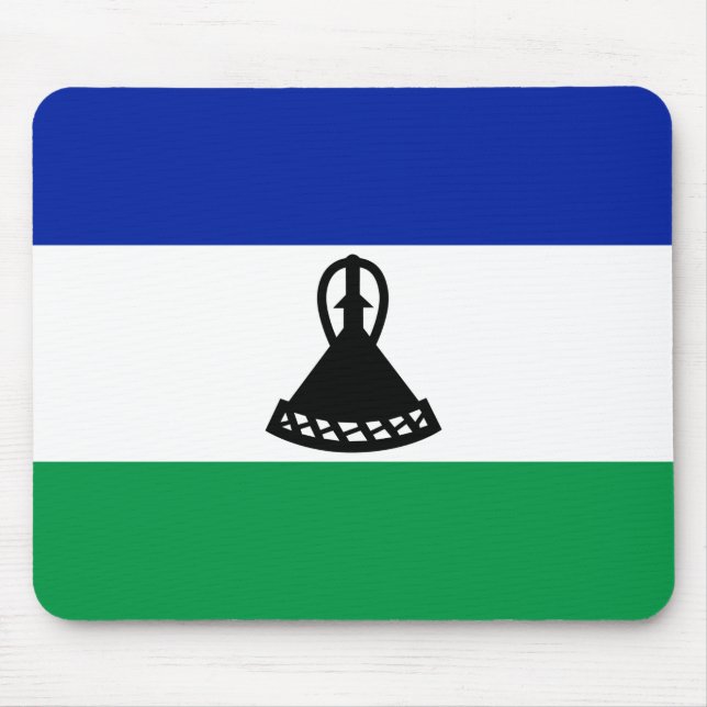 Lesotho Flagga Musmatta (Framsidan)