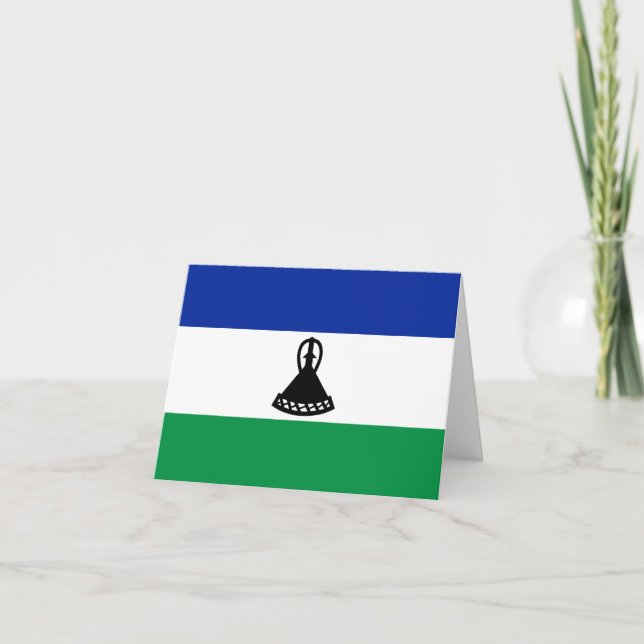 Lesotho Flagga Notecard Kort (Framsida)