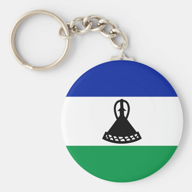 Lesotho Flagga Nyckelring (Framsidan)