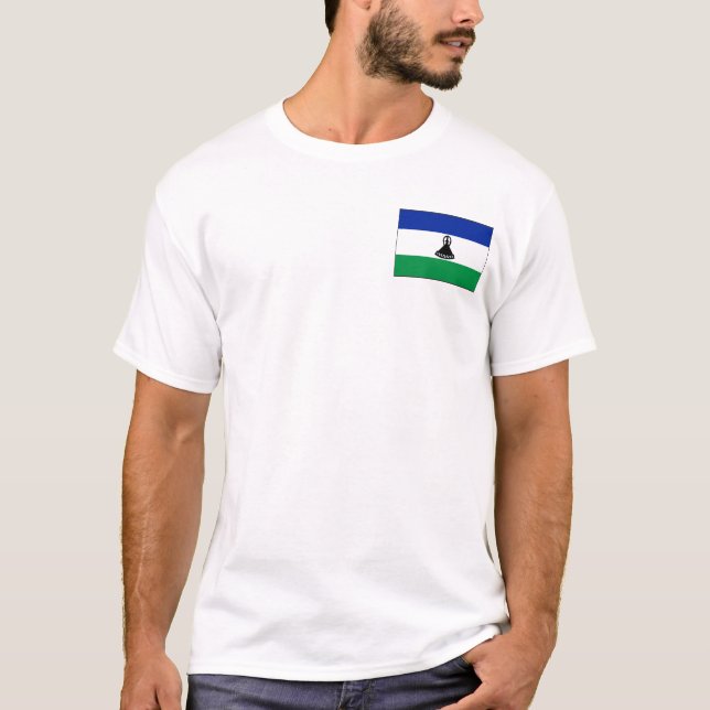 Lesotho Flagga och Kart T-Shirt (Framsida)