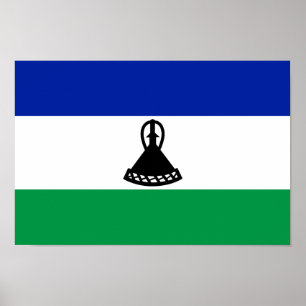 Lesotho Flagga Poster