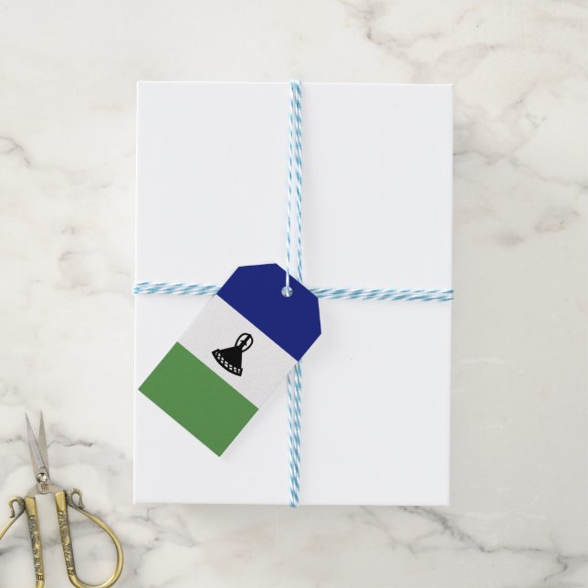 Lesotho flagga presentetikett (Med Snöre)
