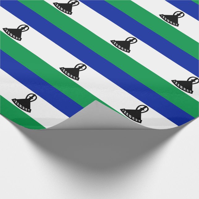 Lesotho Flagga Presentpapper (Hörn)