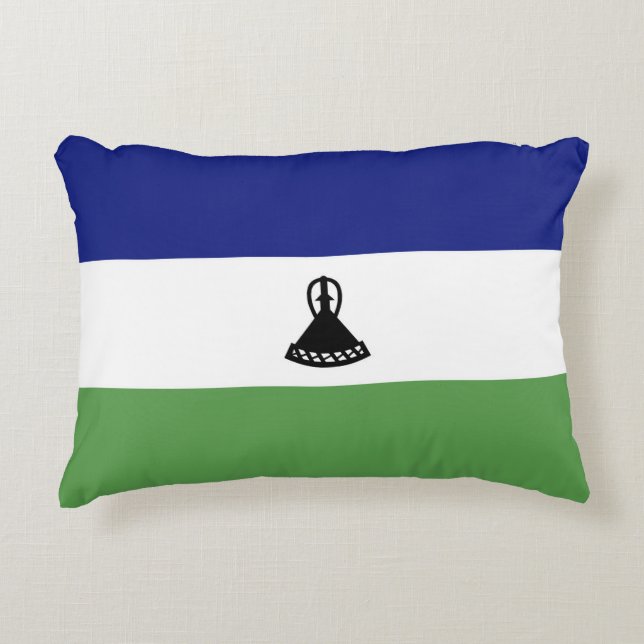 Lesotho flagga prydnadskudde (Framsidan)