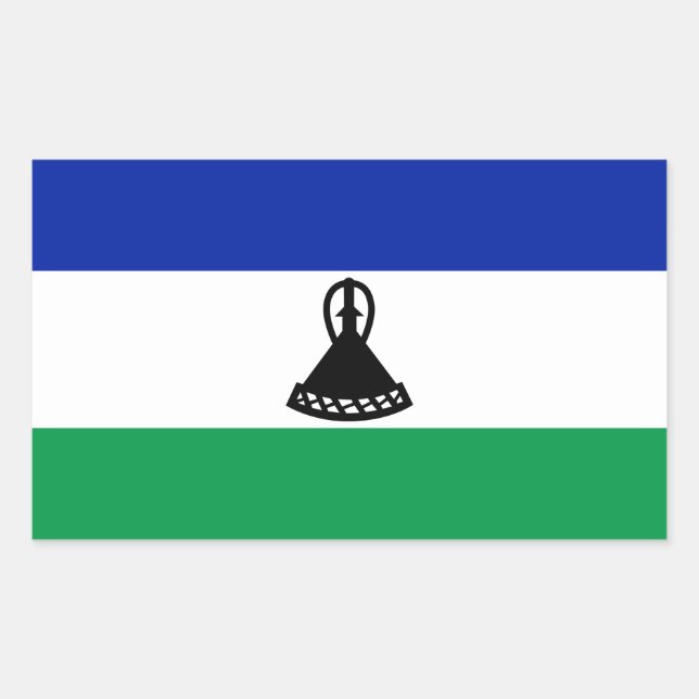 Lesotho Flagga Rektangulärt Klistermärke (Framsida)