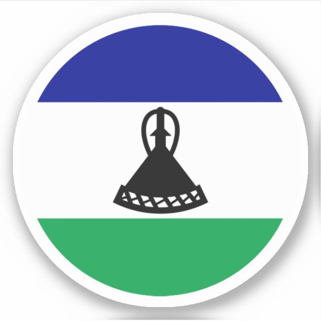 Lesotho Flagga Rund Klistermärke Klistermärken (Framsida)