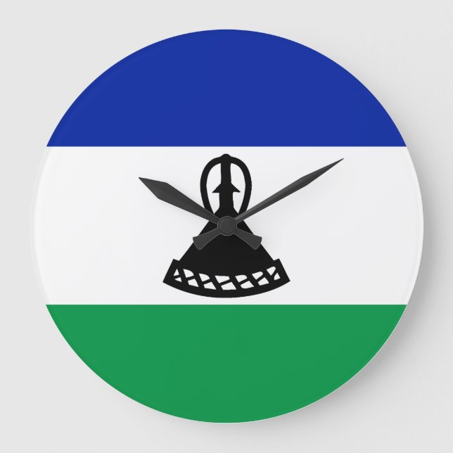 Lesotho Flagga Stor Klocka (Framsida)