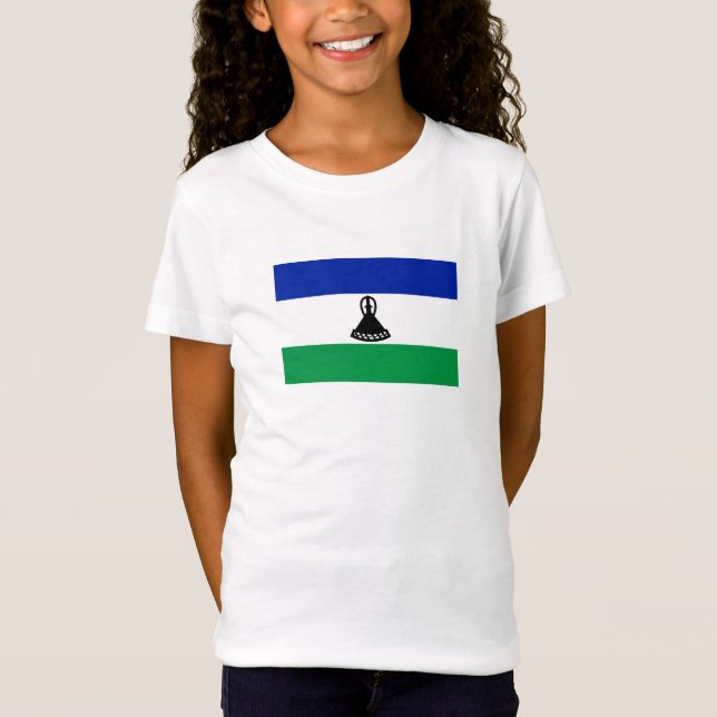 Lesotho Flagga T Shirt (Framsida)