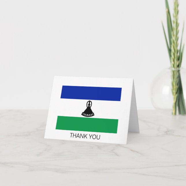 Lesotho Flagga Tack Kort (Framsida)