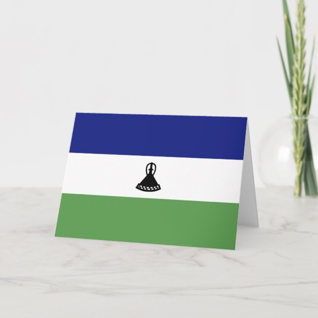 Lesotho flagga tack kort (Framsida)