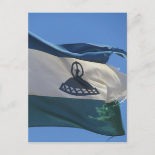 lesotho flagga torn vykort