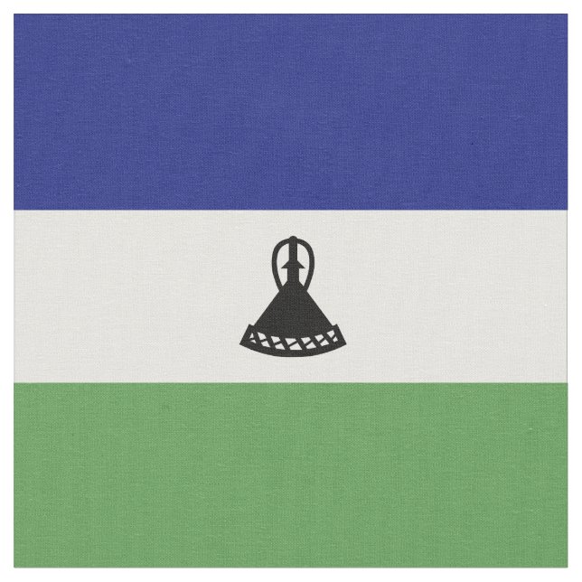 Lesotho flagga tyg (Närbild)