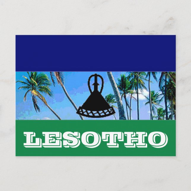 Lesotho flagga vykort (Framsida)