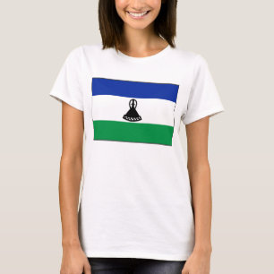 Lesotho Flagga x Karta T-Shirt