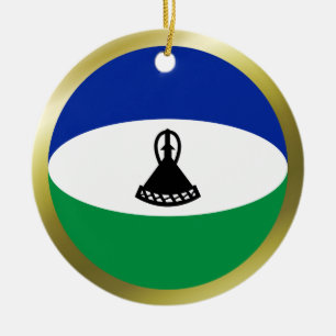 Lesotho flaggprydnad julgransprydnad keramik