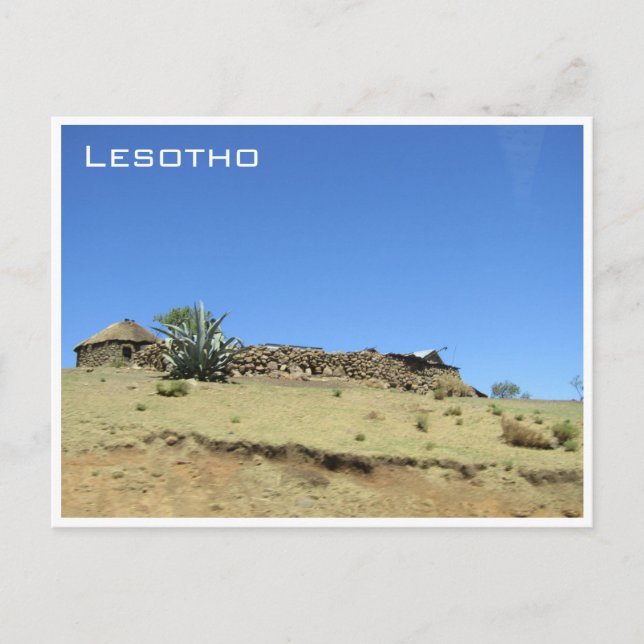 lesotho hut vykort (Framsida)