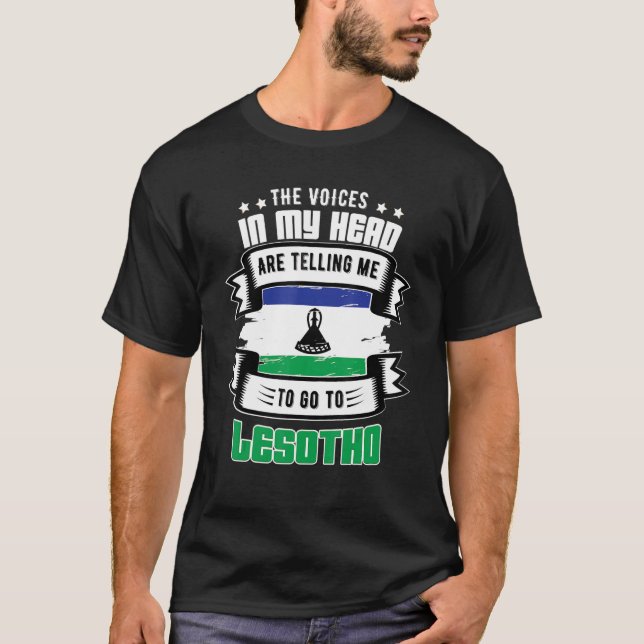 Lesotho i mitt huvud t shirt (Framsida)