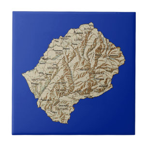 Lesotho Karta Tile Kakelplatta