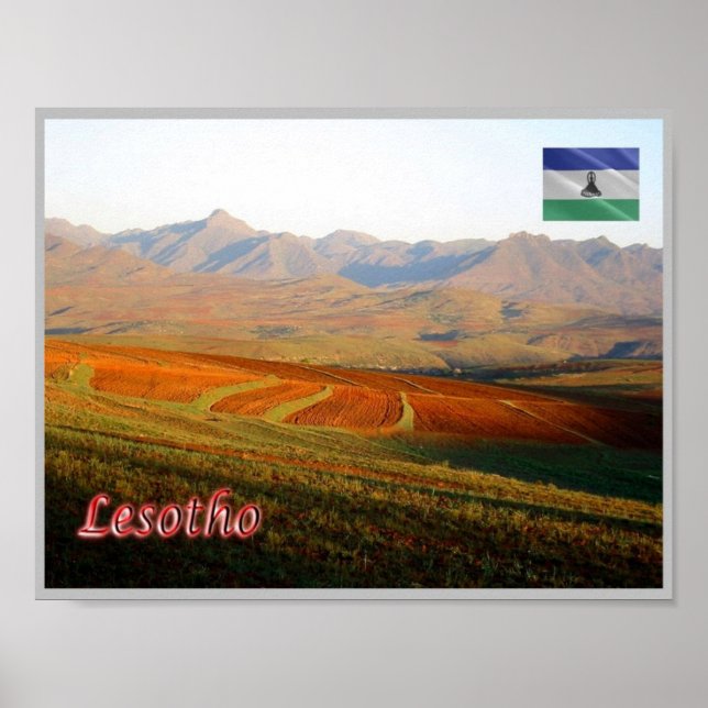 Lesotho - Liggande - Poster (Framsidan)